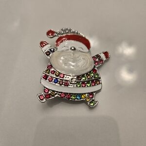 🔥Festive Santa Brooch with Multicolor Gems🔥